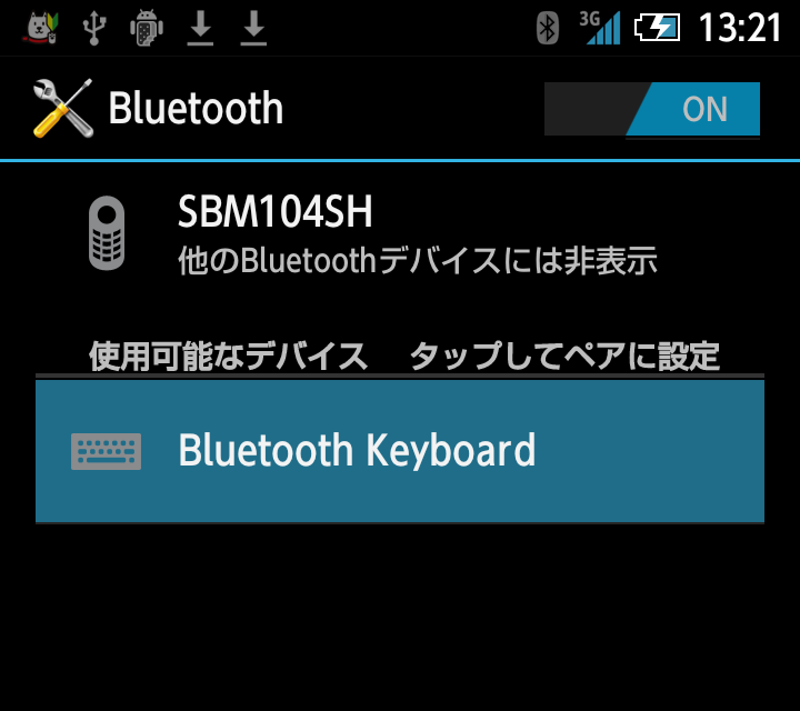 Bluetooth Keyboard�Ƀ^�b�`����